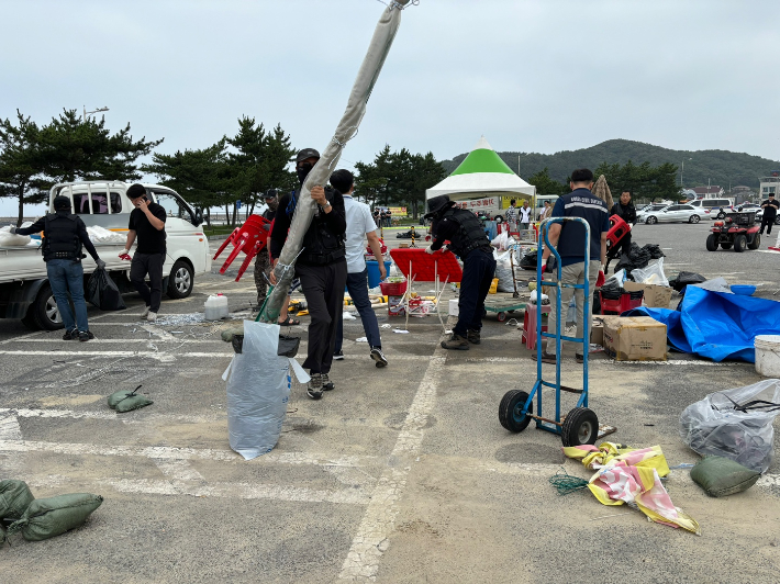 노점상 철거. 충남도 제공