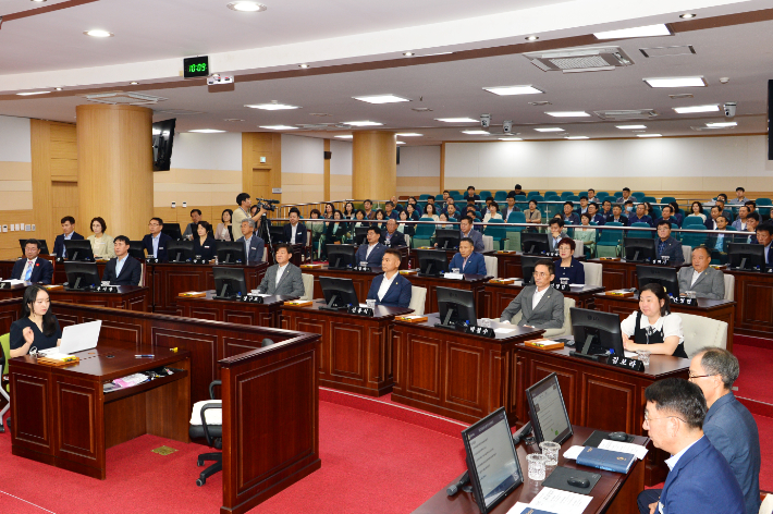 16일 열린 제330회 임시회 제1차 본회의. 광양시의회 제공 