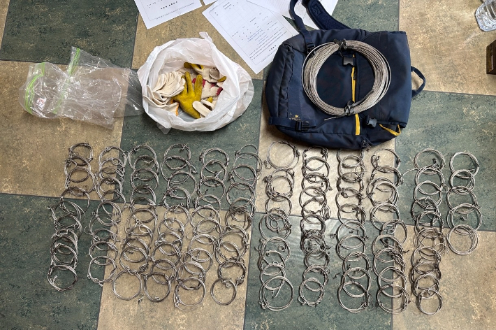 압수한 올무. 제주도 자치경찰단 제공