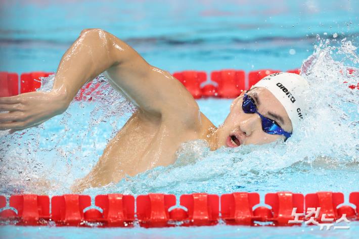 적응훈련하는 수영 국가대표 선수들