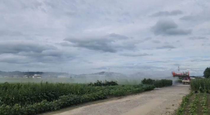 군산시가 이화명나방에 대한 긴급방제를 실시하고 있다. 군산시 제공