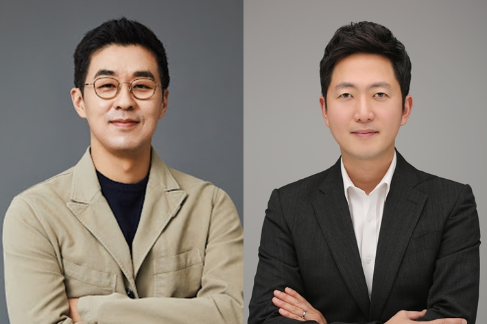 왼쪽부터 박지원 하이브 CEO, 이재상 새 CEO 내정자. 하이브 제공