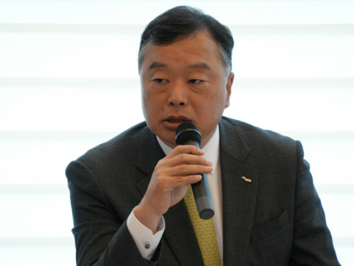 주택도시보증공사 유병태 사장이 25일 기자간담회에서 발언하고 있다. 주택도시보증공사 제공