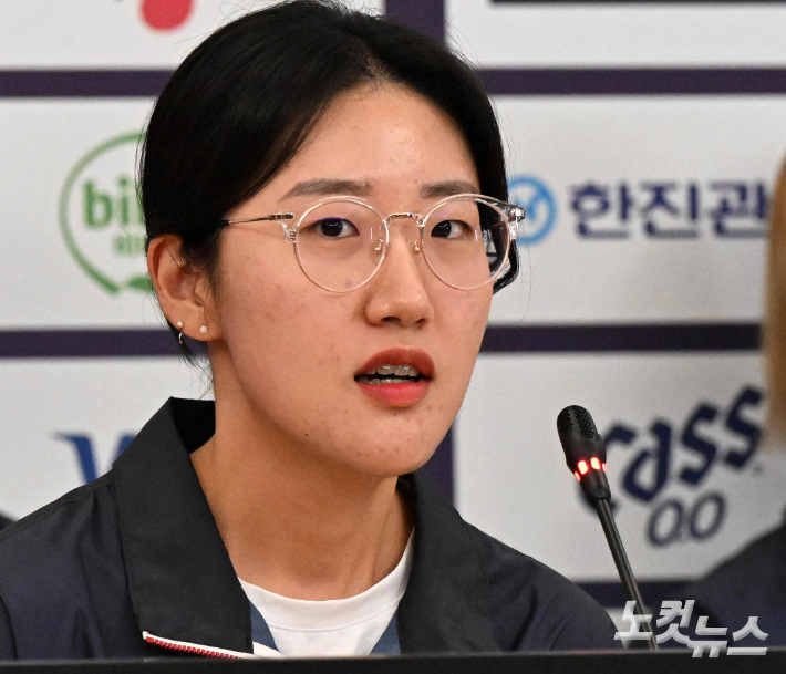 2024파리 올림픽이 열리고 있는 4일(현지시간) 프랑스 파리 코리아하우스에서 대한민국 선수단 메달리스트 기자회견이 열린 가운데 사격 양지인이 발언하고 있다. 2024.8.4.파리=올림픽사진공동취재단 / SEO 황진환 기자