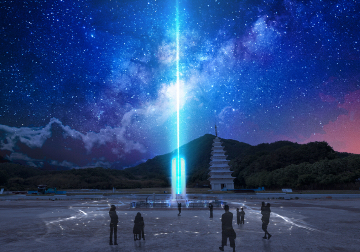 2024 익산 미륵사지 국가유산 미디어아트가 9월 6일 개막한다. 익산시 제공