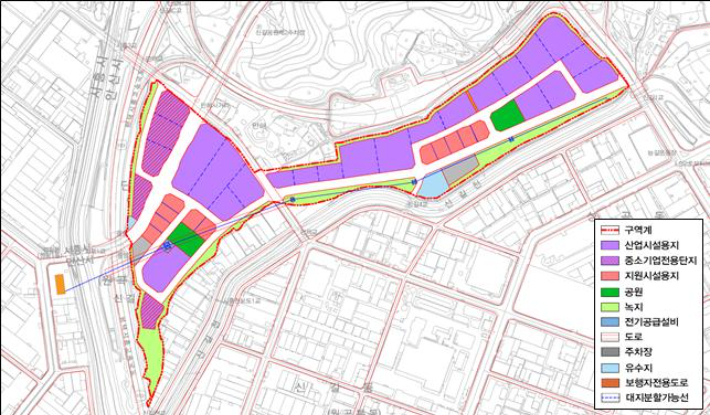 '안산 신길일반산업단지' 토지이용계획도. 안산시 제공