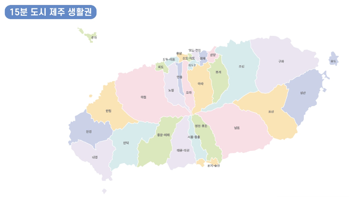 15분 도시 제주 생활권. 제주도 제공