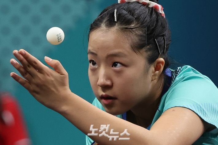 한국 스포츠 브랜드 평판 1위에 오른 탁구 스타 신유빈. 2024.08.10.파리=올림픽사진공동취재단 / SDH 황진환 기자