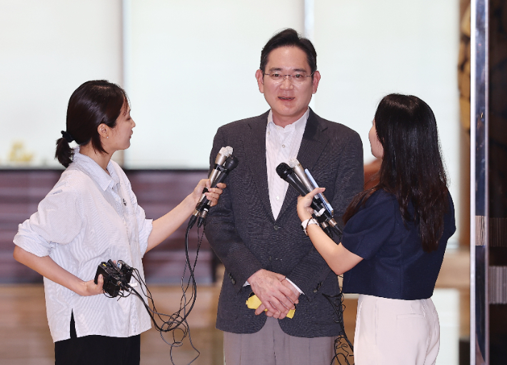 발언하는 이재용 삼성전자 회장. 연합뉴스