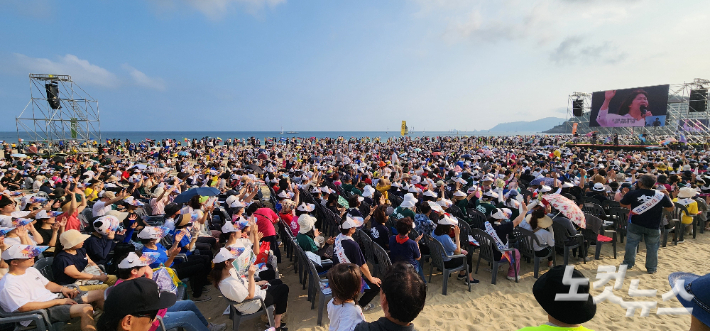 8일 오후 열린 9·8 해운대성령대집회 모습. 부산CBS