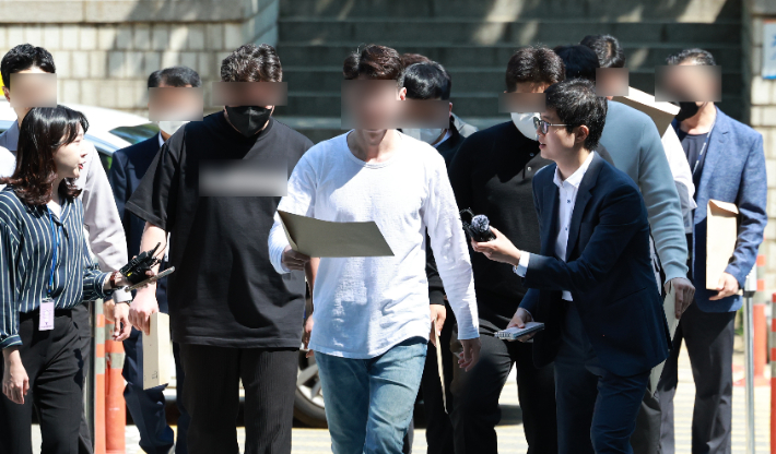 폭력조직 '수노아파' 조직원 영장 심사. 연합뉴스  