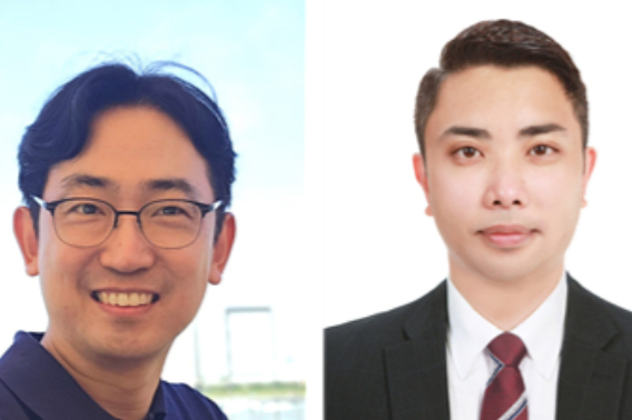 박재훈 교수(왼쪽)와 박사과정 곤다 라파엘 씨. 창원대 제공