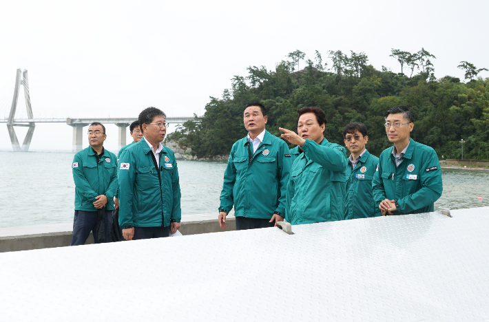 박완수 경남지사 거제 재해복구사업 대상지 점검. 경남도청 제공 