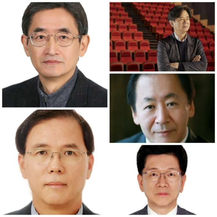 (왼쪽 위부터) 박순태 대구문화예술진흥원장, 강성길 관광본부장, (오른쪽 위부터) 김희철 문화예술회관장, 박창근 콘서트하우스관장, 신형석 박물관운영본부장. (재)대구문화예술진흥원 제공