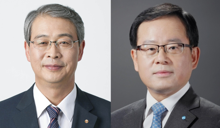 우리금융지주 임종룡 회장(왼쪽)과 우리은행 조병규 행장. 연합뉴스