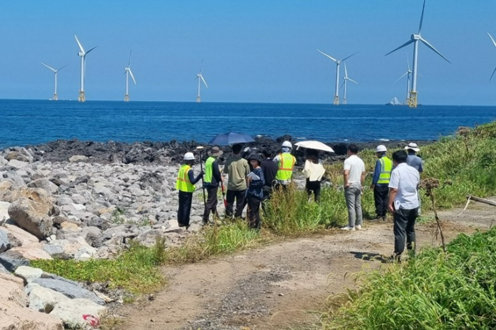 제주 한림해상풍력발전 공사 현장. 제주도 제공 