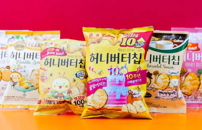 달콤한 10번째 생일 맞은 허니버터칩. 해태제과 제공