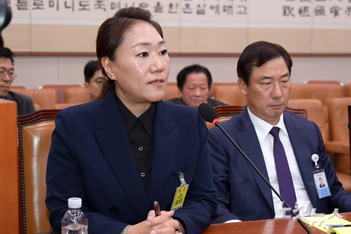 김건희 여사의 '공천개입 의혹'을 제기한 강혜경 씨. 윤창원 기자