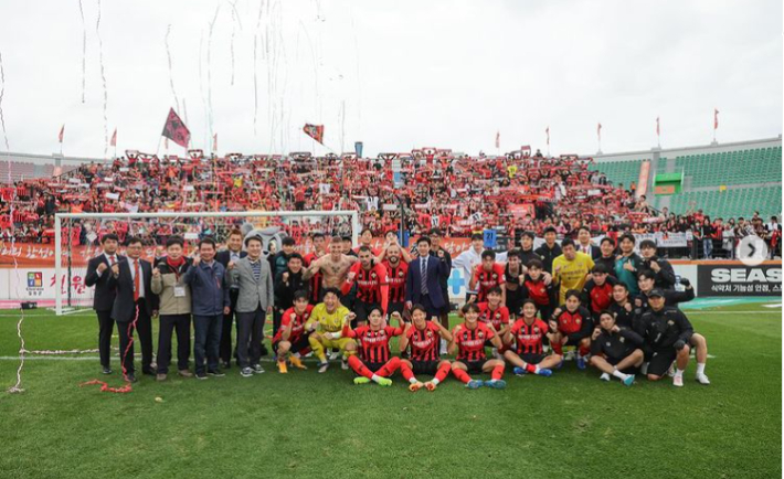 강원FC는 지난 26일 강릉종합경기장에서 열린 '2024 하나은행 K리그1' 35라운드 김천 상무와의 홈경기에서 양민혁의 결승골로 1대 0 승리를 거뒀다. 강원FC 홈페이지 캡처