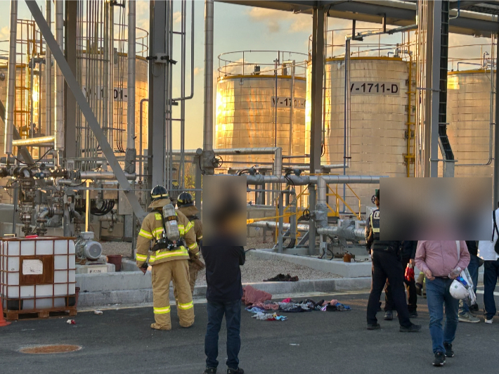 24일 발생한 황산 누출사고. 금속노조 포항지부 제공