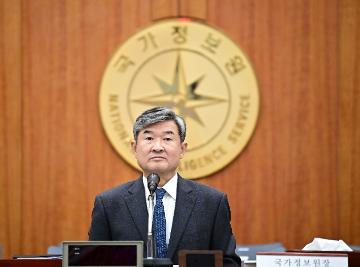 조태용 국가정보원장이 29일 서울 서초구 내곡동 국가정보원에서 열린 국회 정보위원회의 국정원에 대한 국정감사에 출석하고 있다. 국회사진취재단