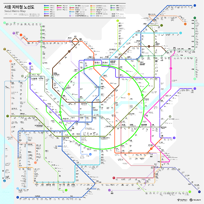 신형 지하철 노선도. 서울시 제공 