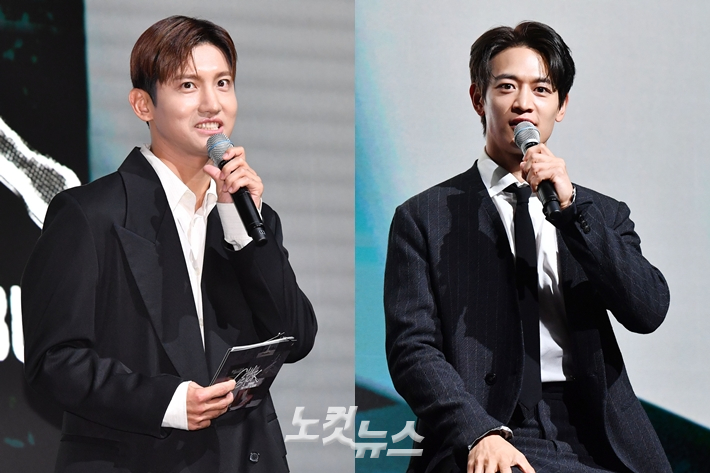 왼쪽부터 MC를 맡은 동방신기 최강창민, 샤이니 민호. 류영주 기자