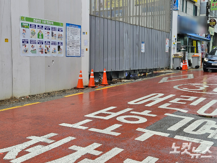 보행자 사망사고가 난 수영교차로 인근 어린이보호구역. 김혜민 기자 