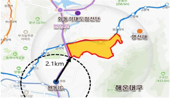 센텀2지구 도심융합특구 위치도와 개발계획.부산시 제공