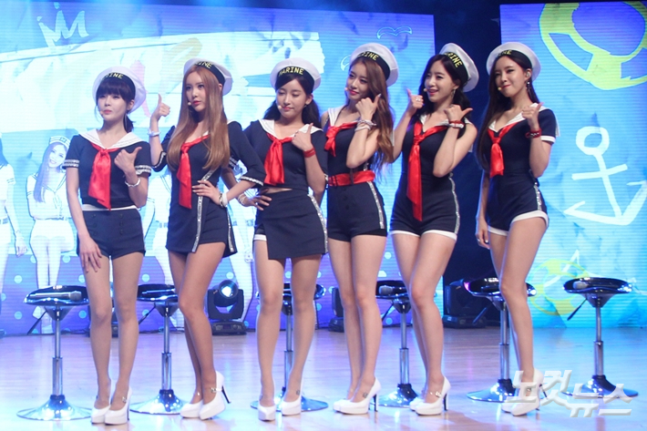 2015년 미니 11집 '소 굿' 쇼케이스 당시 그룹 티아라의 모습. 황진환 기자