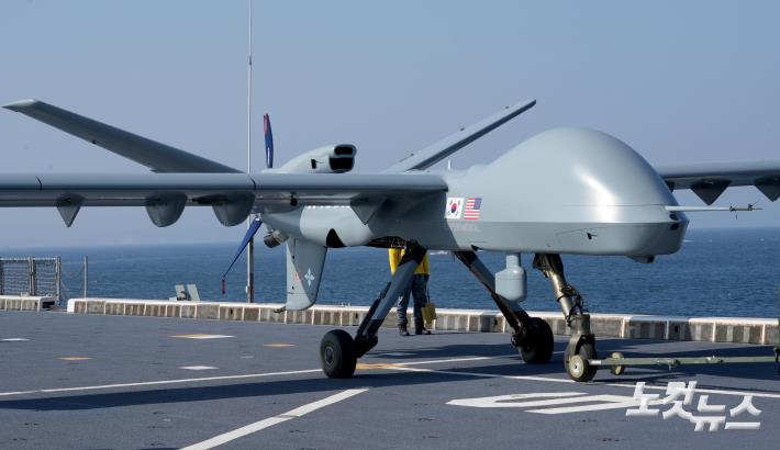 이륙 준비하는 무인기