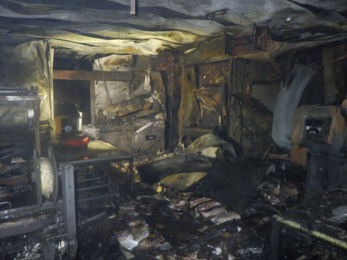 부산의 한 식당 창고에서 난 불로 육류 등이 불에 타 소방당국 추산 6천만 원 상당의 재산피해가 났다. 부산소방재난본부 제공