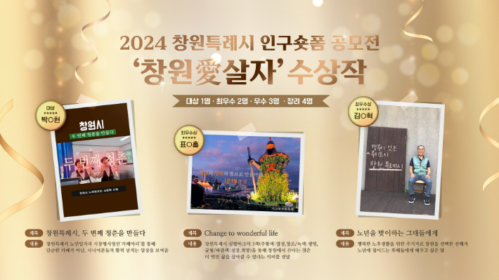 '창원愛살자' 인구 숏폼 공모전 수상작. 창원시 제공