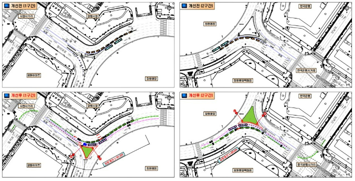 창원광장 S-BRT 진입차로 개선구간. 창원시 제공