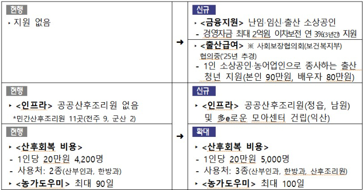 전북자치도의 저출생 대책 가운데 '건강한 출생' 분야. 전북도 제공