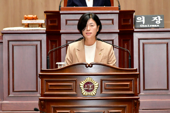 광주시의회 최지현 의원 본회의 발언 모습. 광주시의회 제공