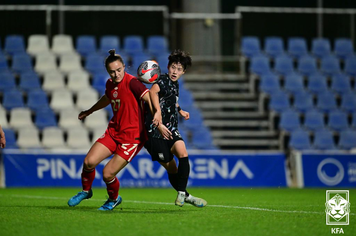 여자 축구 대표팀의 캐나다전. 대한축구협회 제공