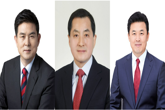 왼쪽부터 김태호, 박대출, 윤영석 의원. 중앙선거관리위원회 제공