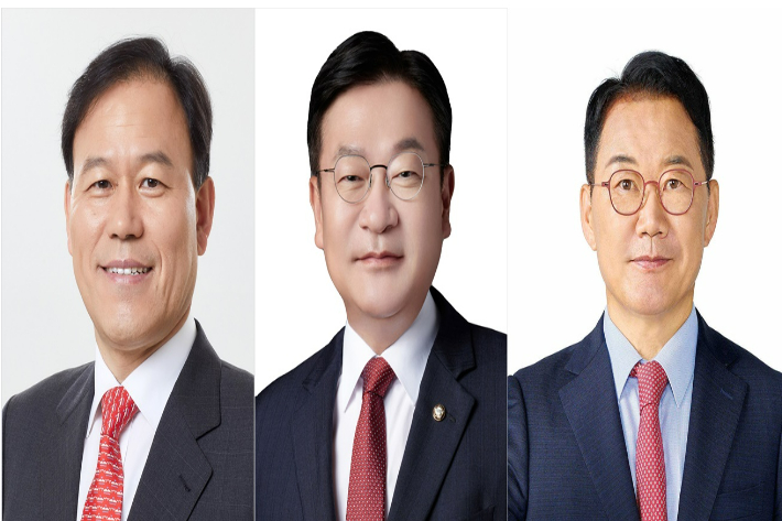 왼쪽부터 윤한홍, 정점식, 신성범 의원. 중앙선거관리위원회 제공