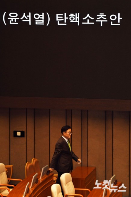 우원식 국회의장, 대통령 탄핵소추안 표결