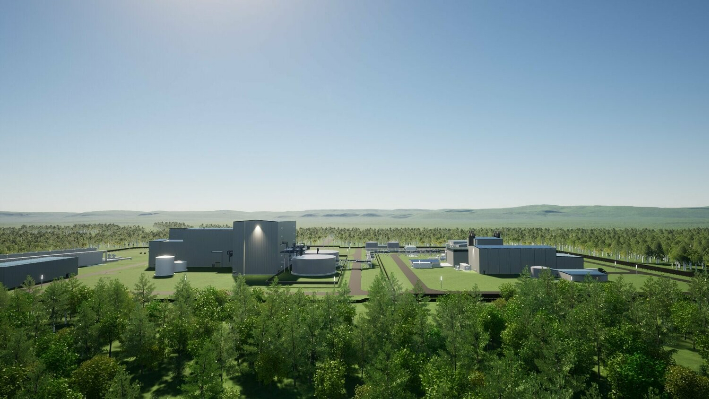 미국 와이오밍주 테라파워 SMR 발전소 조감도. 두산에너빌리티 제공