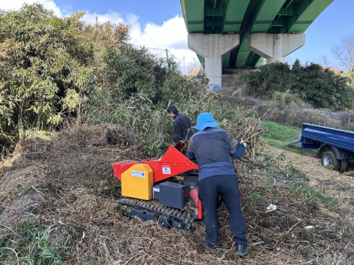 지난해 구룡포읍 영농부산물 파쇄 현장. 포항시 제공