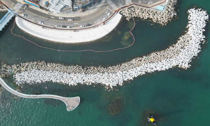 부산 서구 송도해수욕장에 연안정비 공사가 준공된 모습. 부산 서구 제공