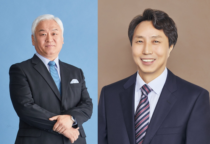 고인범 부산영화의전당 대표이사(왼쪽)와 오재환 부산문화재단 대표이사(오른쪽). 부산시 제공