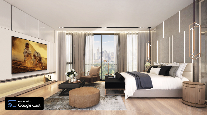 구글캐스트가 탑재된 삼성전자 호텔 TV 라이프스타일 이미지. 삼성전자 제공