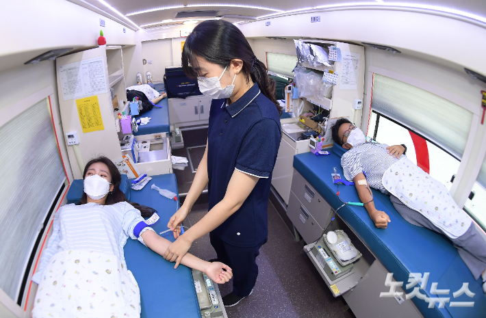 단체 헌혈. 황진환 기자