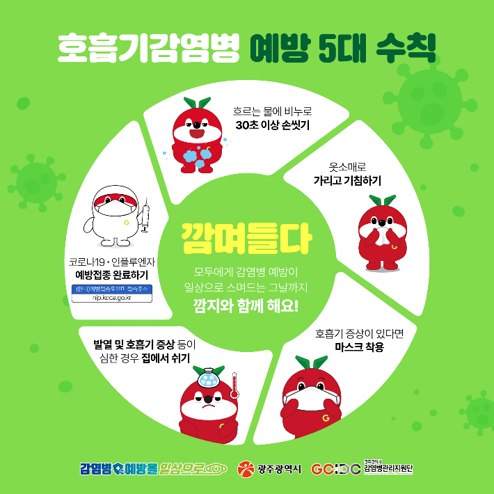 호흡기감염병 예방 5대 수칙. 광주시 제공