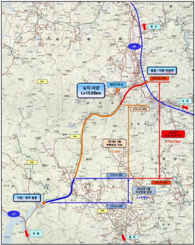 장흥 유치~화순 이양 지방도 위치도. 전남도 제공