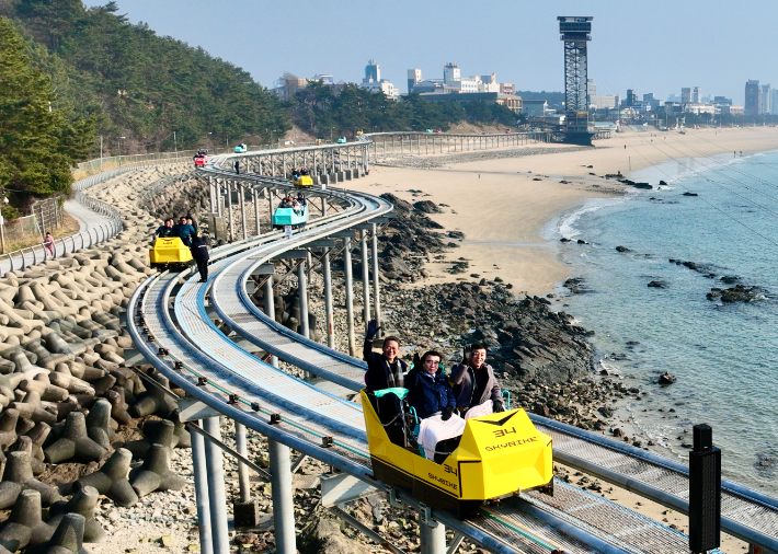 스카이바이크 시승 행사. 보령시 제공