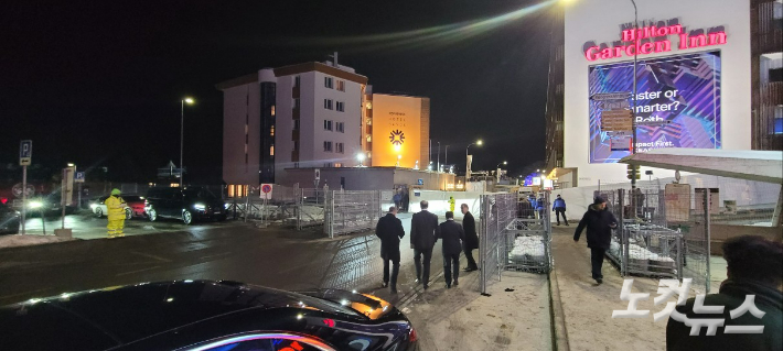 스위스 다보스 내 2025 세계경제포럼 행사가 열린 메인 행사장 일대 모습. 박창주 기자